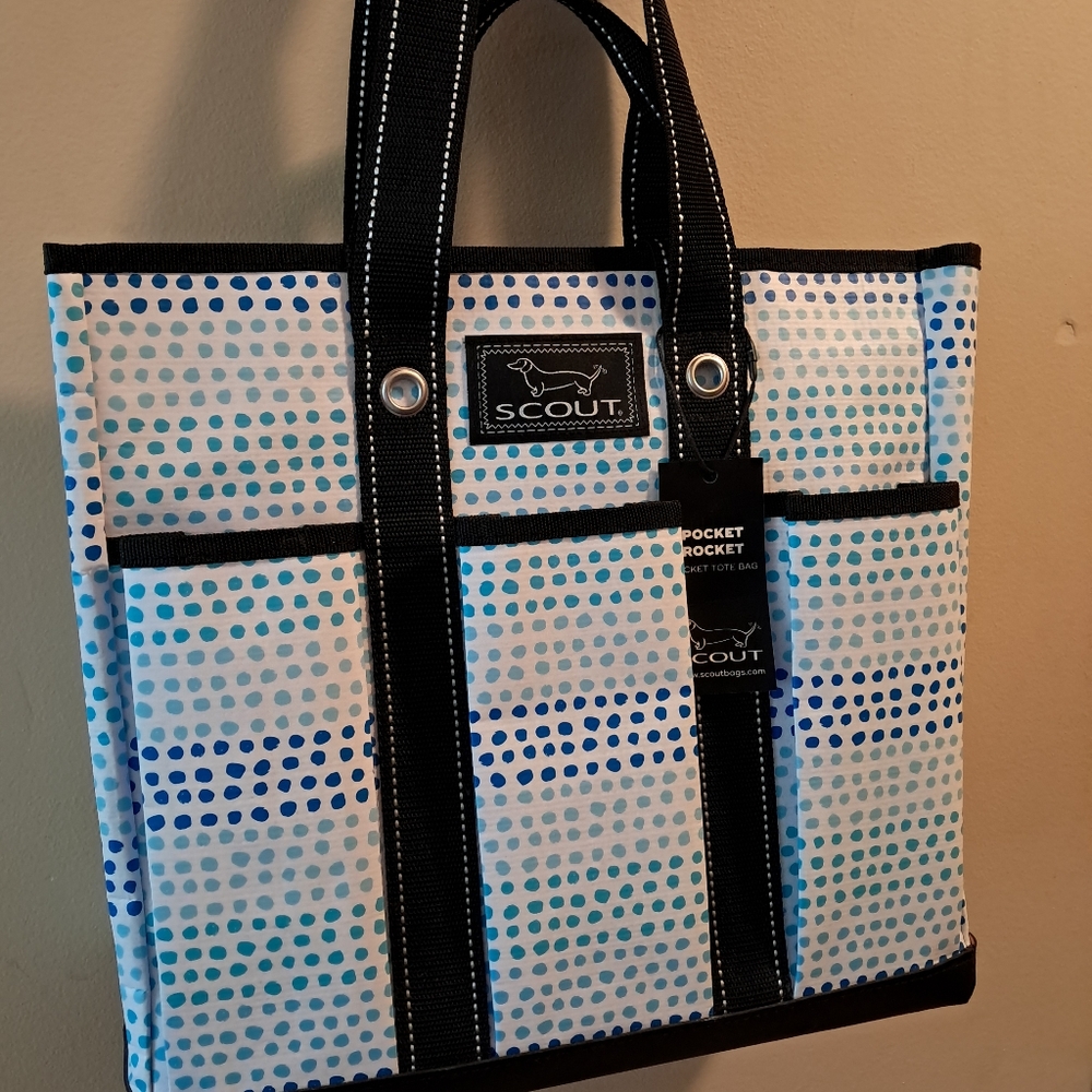 Scout Blue and Black Polka Dot Tote